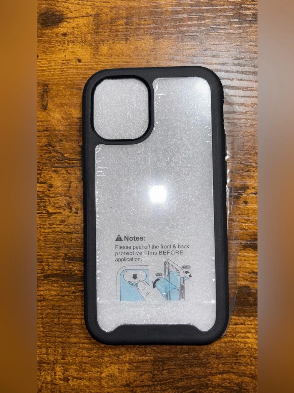 12 Mini Black Clear Back Protective Phone Case - Full Body Protective Case ✅✅✅🔥🔥